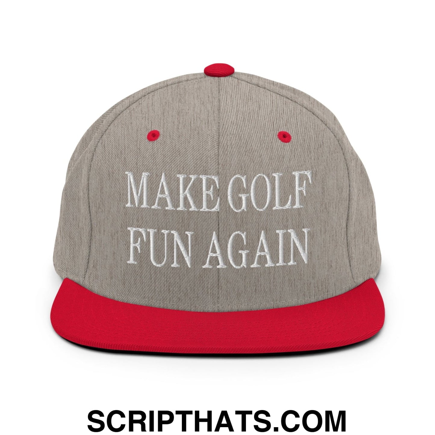 Make Golf Fun Again Embroidered Flat Bill Brim Snapback Hat