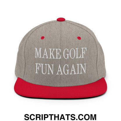 Make Golf Fun Again Embroidered Flat Bill Brim Snapback Hat