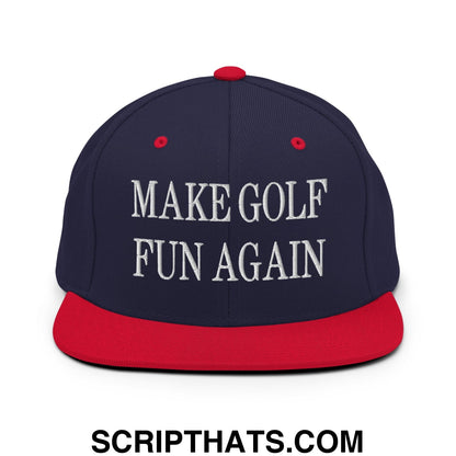Make Golf Fun Again Embroidered Flat Bill Brim Snapback Hat