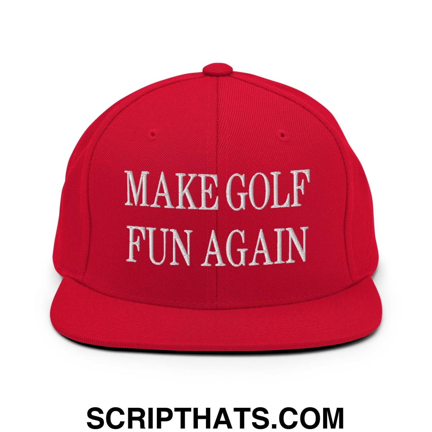 Make Golf Fun Again Embroidered Flat Bill Brim Snapback Hat