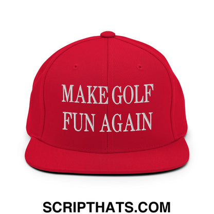 Make Golf Fun Again Embroidered Flat Bill Brim Snapback Hat