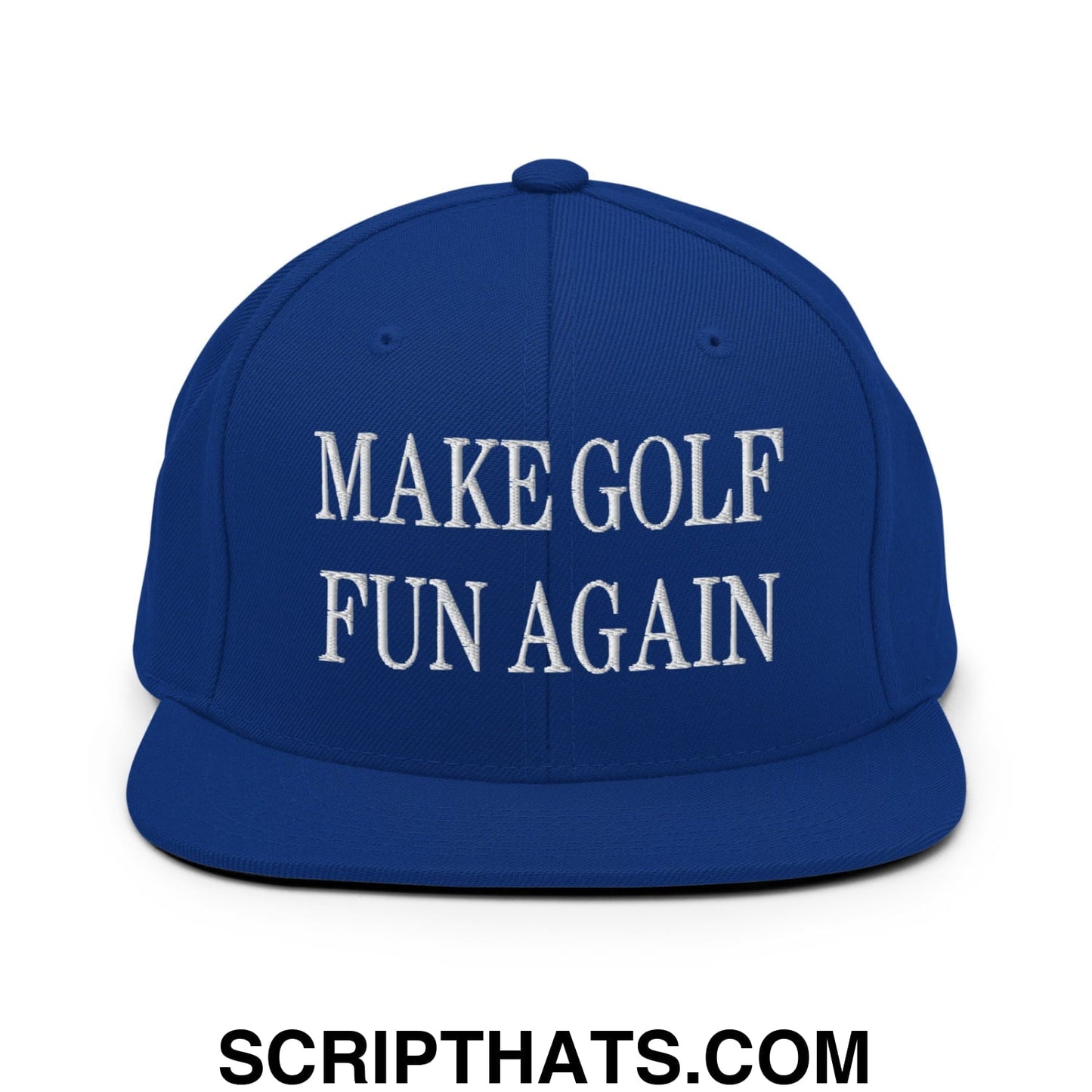 Make Golf Fun Again Embroidered Flat Bill Brim Snapback Hat