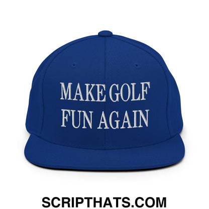 Make Golf Fun Again Embroidered Flat Bill Brim Snapback Hat