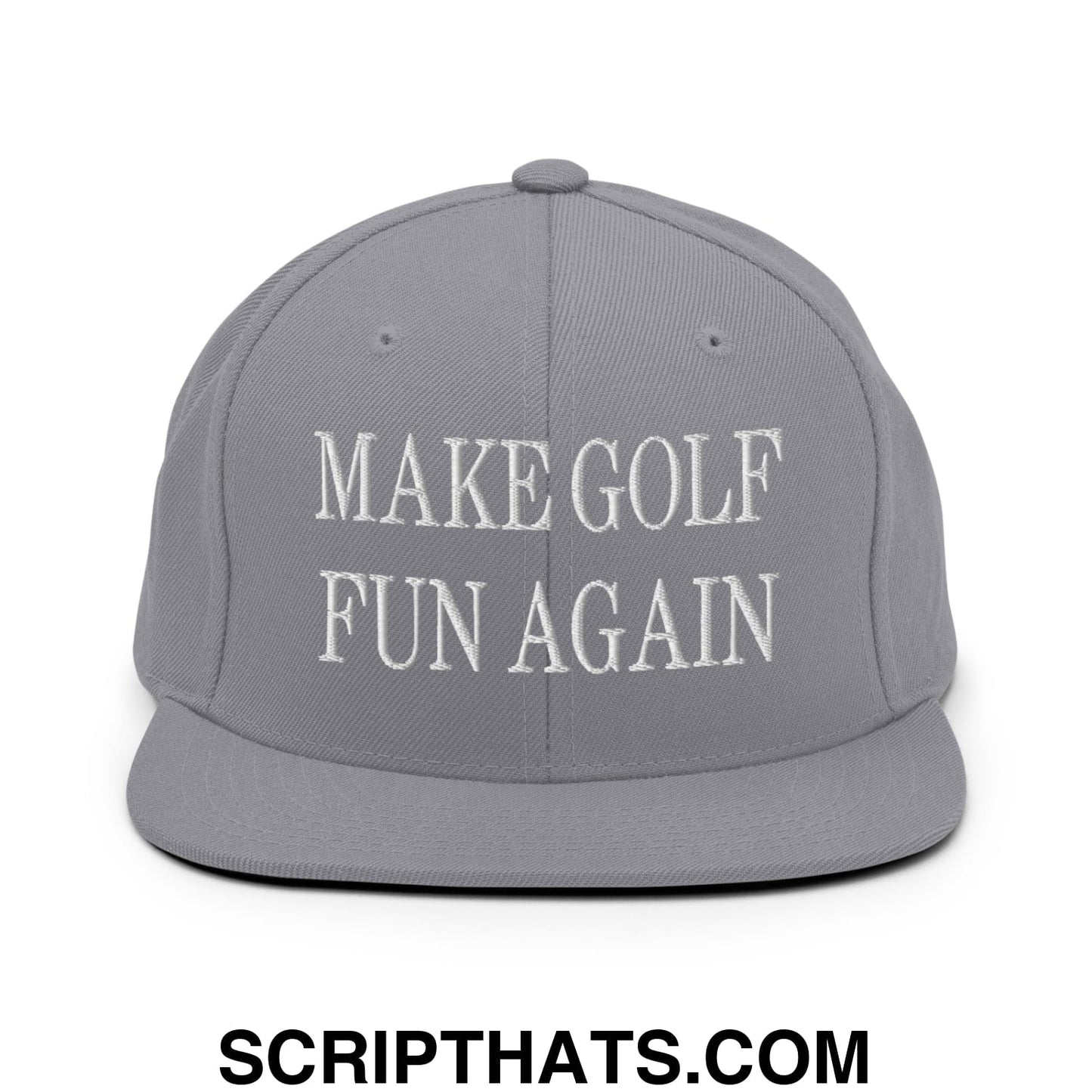 Make Golf Fun Again Embroidered Flat Bill Brim Snapback Hat