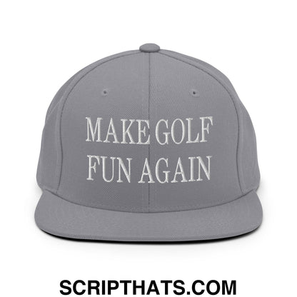 Make Golf Fun Again Embroidered Flat Bill Brim Snapback Hat