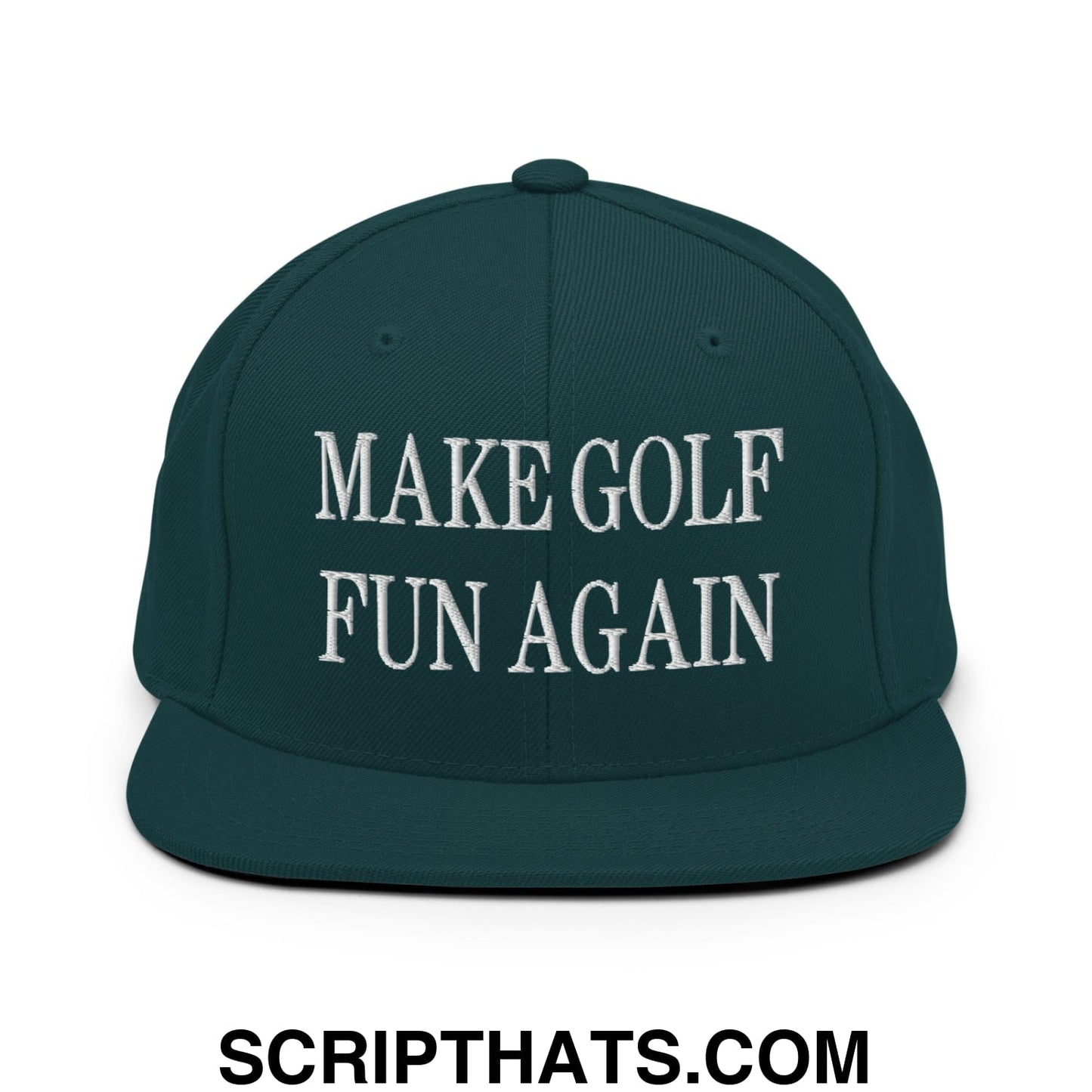 Make Golf Fun Again Embroidered Flat Bill Brim Snapback Hat