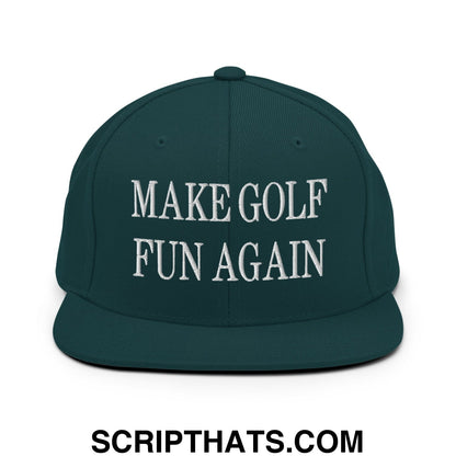 Make Golf Fun Again Embroidered Flat Bill Brim Snapback Hat