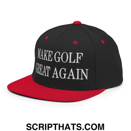 Make Golf Great Again Embroidered Flat Bill Brim Snapback Hat