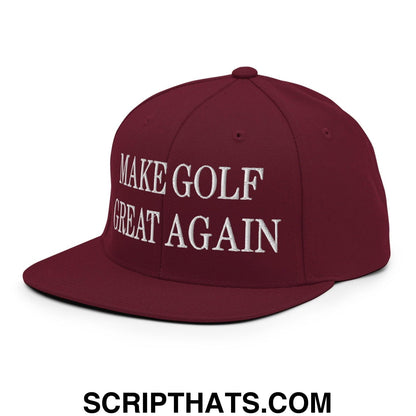 Make Golf Great Again Embroidered Flat Bill Brim Snapback Hat