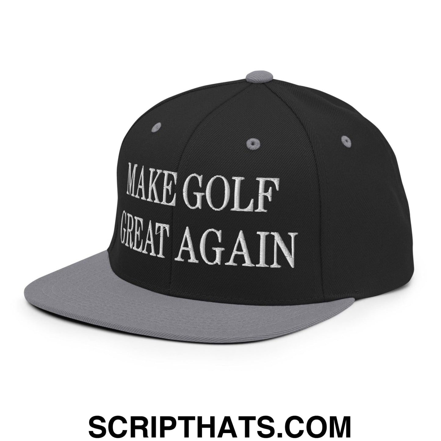 Make Golf Great Again Embroidered Flat Bill Brim Snapback Hat