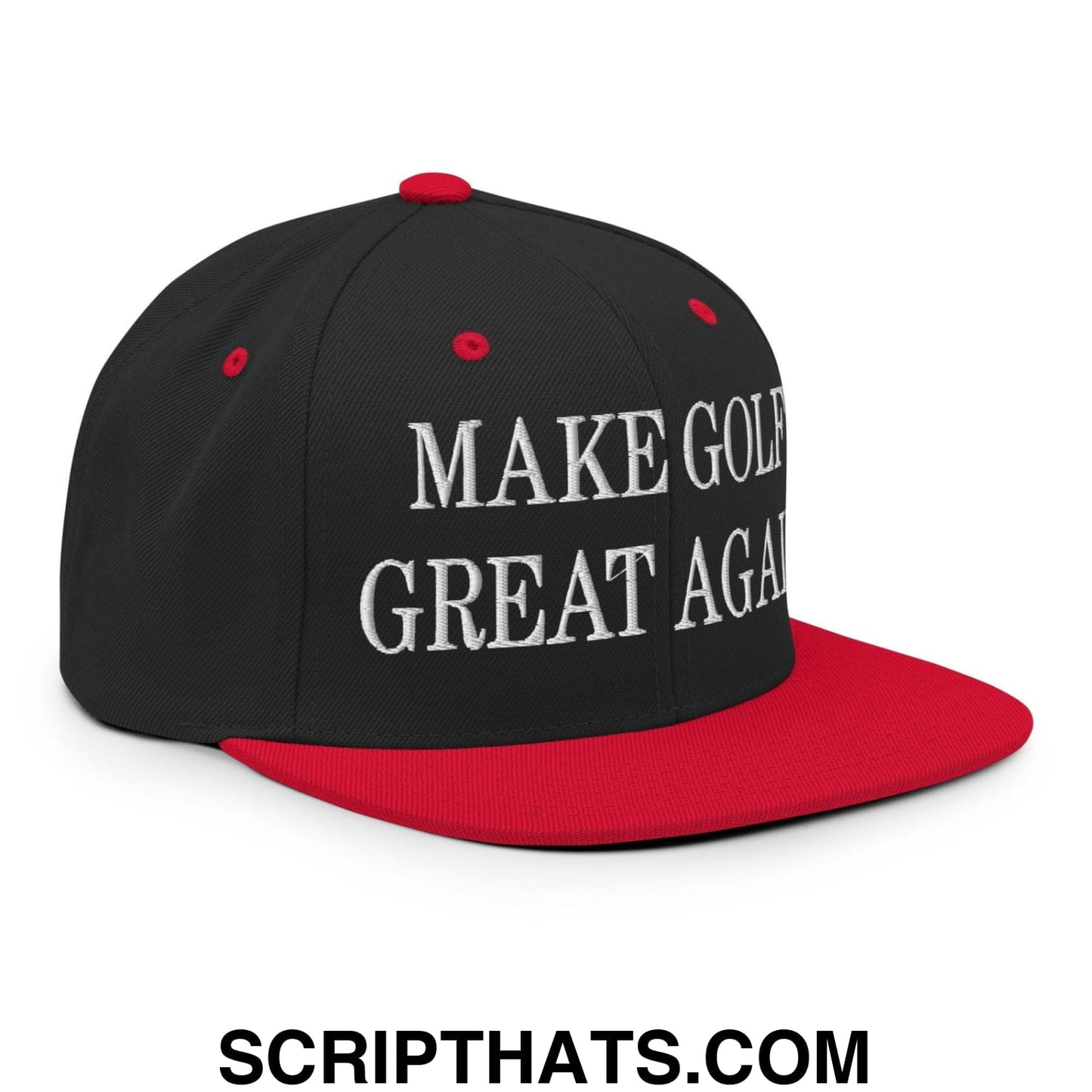 Make Golf Great Again Embroidered Flat Bill Brim Snapback Hat