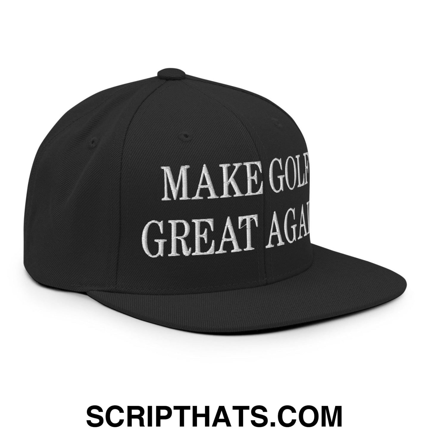 Make Golf Great Again Embroidered Flat Bill Brim Snapback Hat