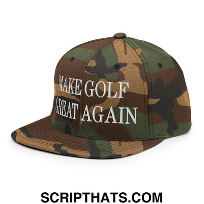 Make Golf Great Again Embroidered Flat Bill Brim Snapback Hat