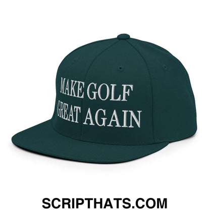 Make Golf Great Again Embroidered Flat Bill Brim Snapback Hat