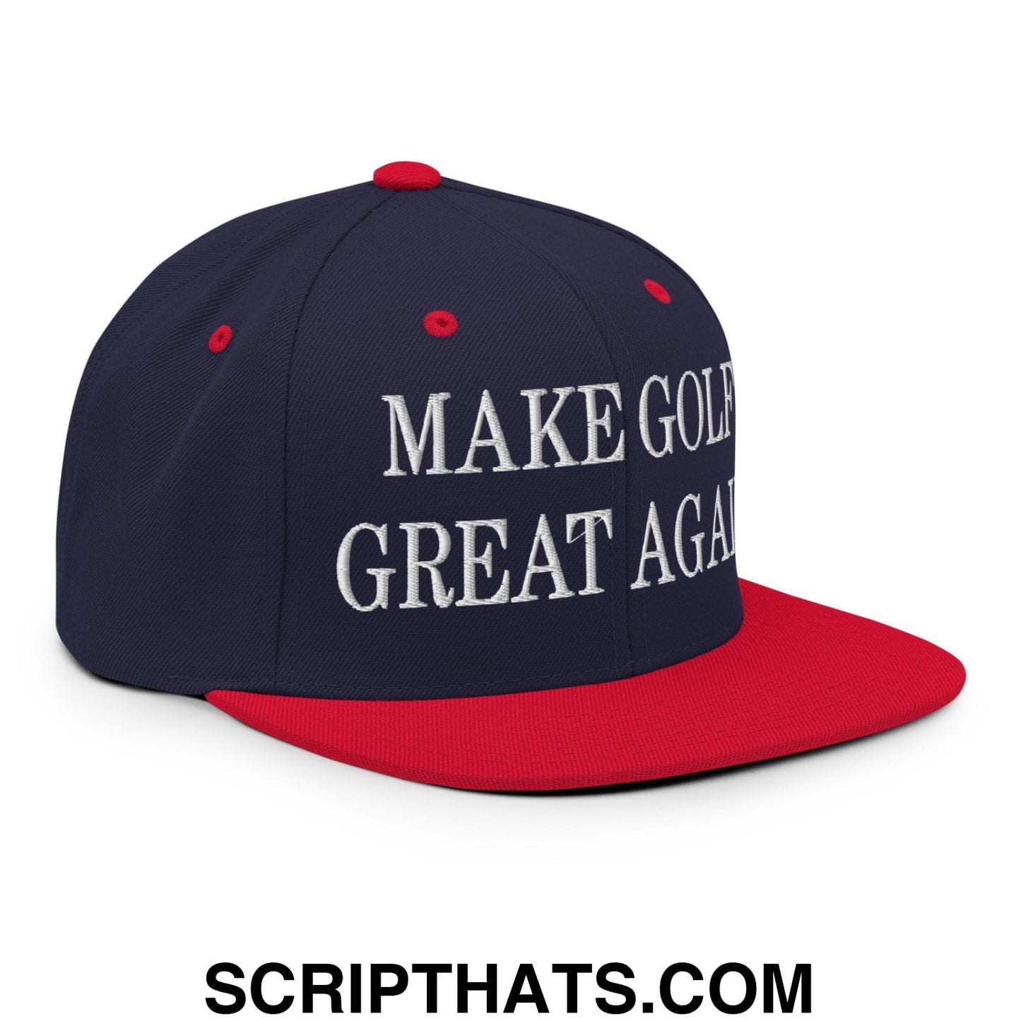 Make Golf Great Again Embroidered Flat Bill Brim Snapback Hat