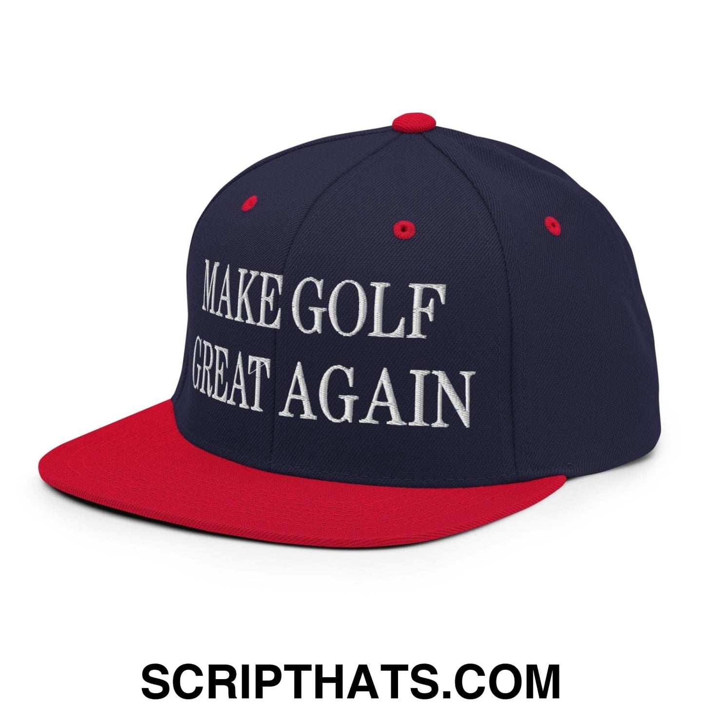 Make Golf Great Again Embroidered Flat Bill Brim Snapback Hat
