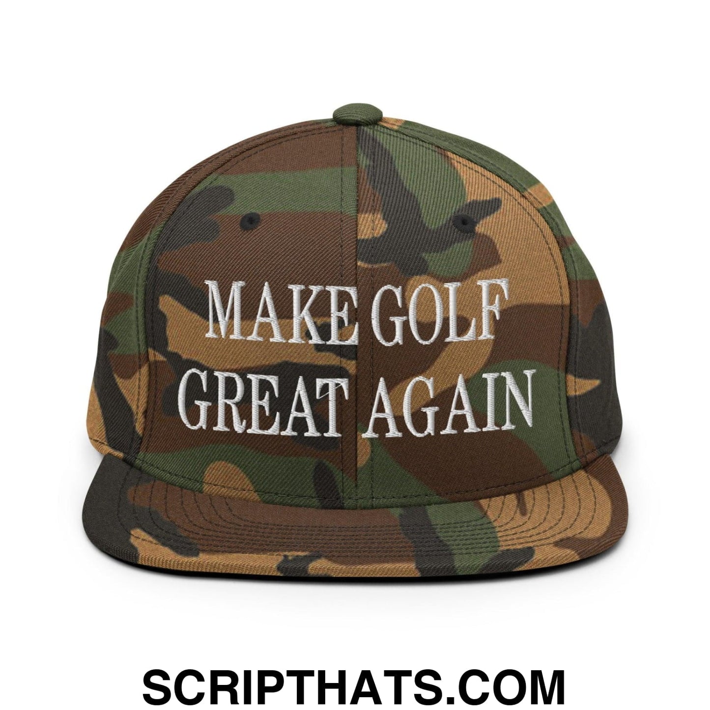 Make Golf Great Again Embroidered Flat Bill Brim Snapback Hat
