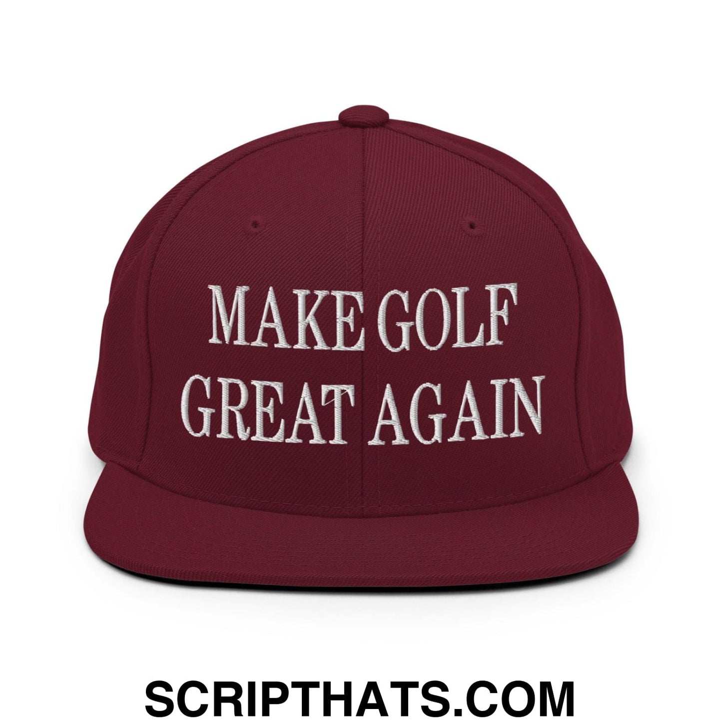 Make Golf Great Again Embroidered Flat Bill Brim Snapback Hat