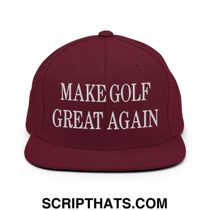 Make Golf Great Again Embroidered Flat Bill Brim Snapback Hat