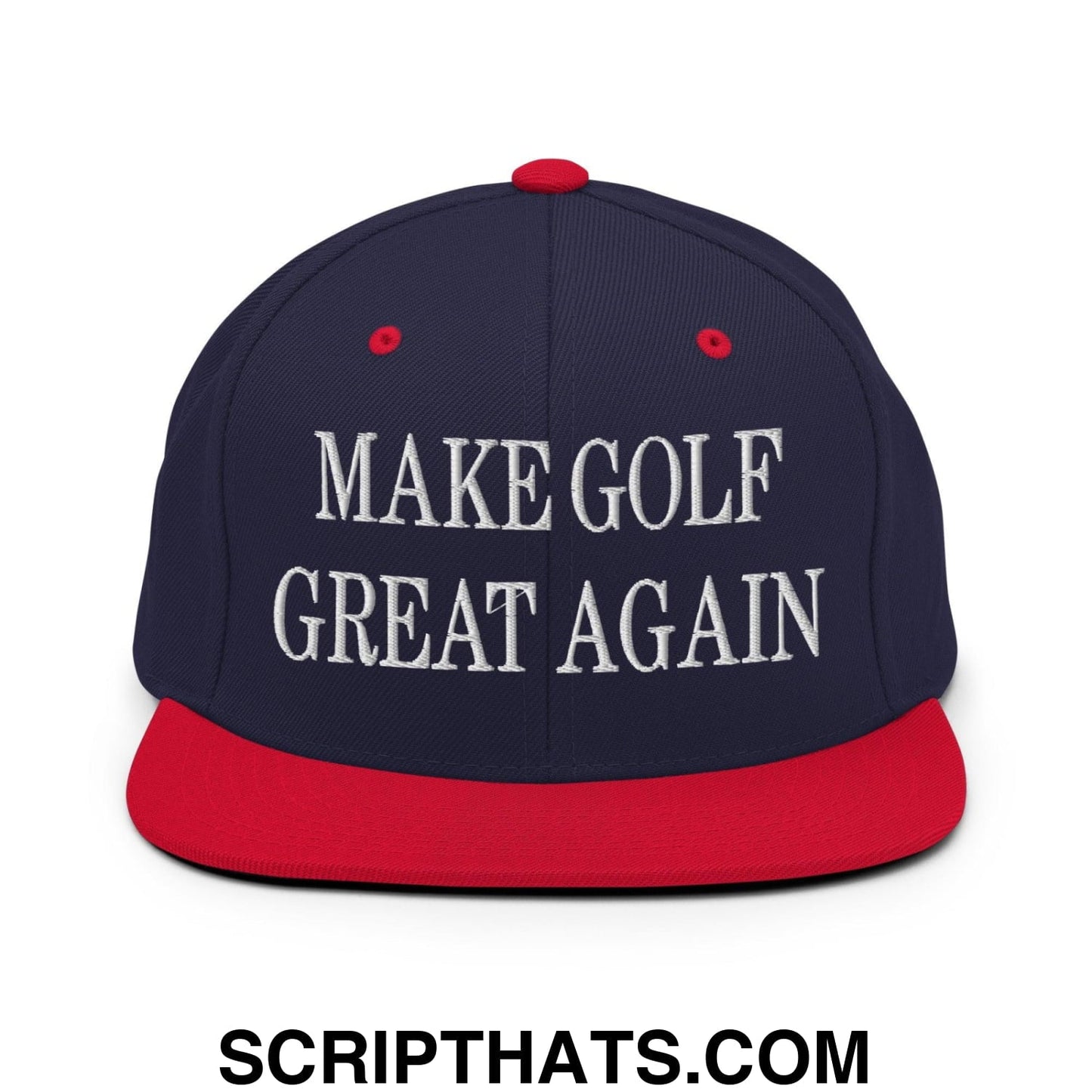 Make Golf Great Again Embroidered Flat Bill Brim Snapback Hat