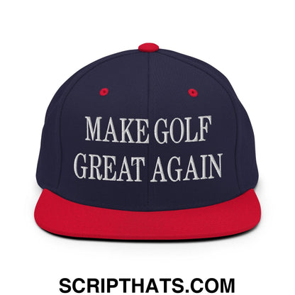 Make Golf Great Again Embroidered Flat Bill Brim Snapback Hat