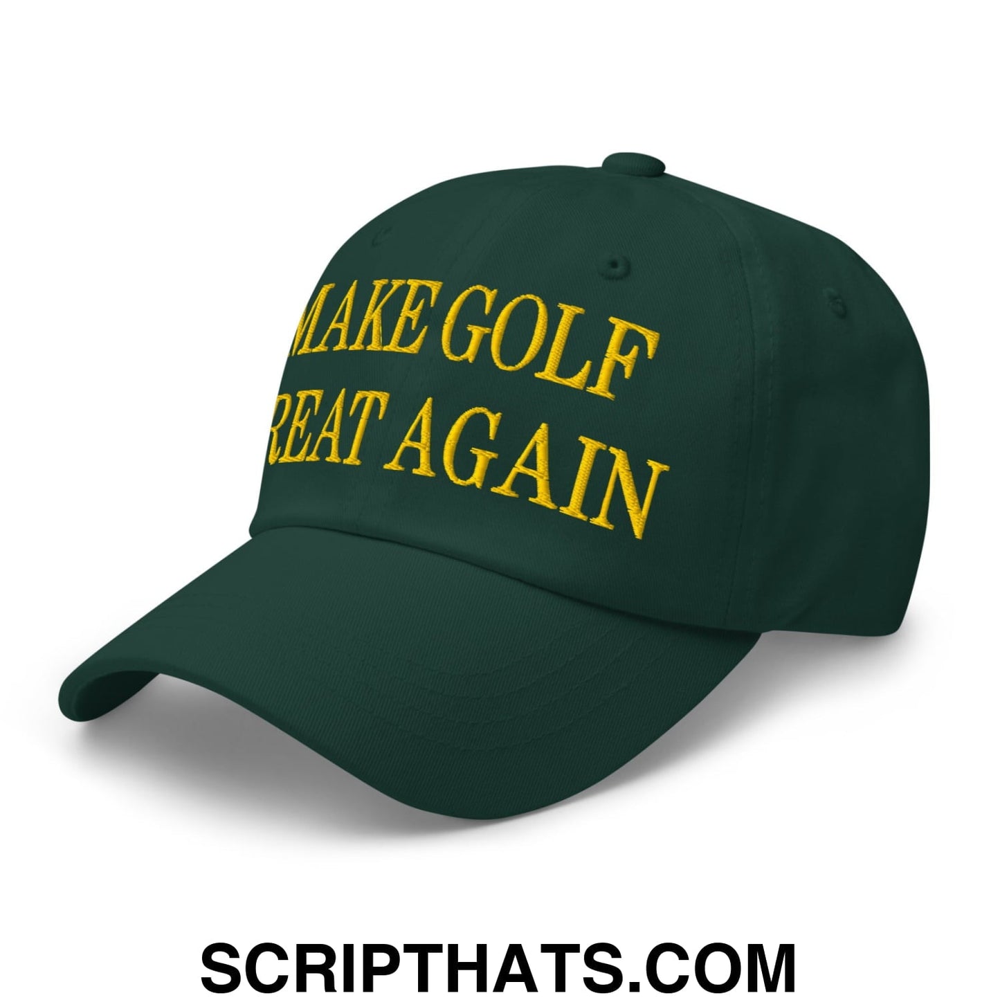 Make Golf Great Again Green Yellow Embroidered Unstructured Dad Hat