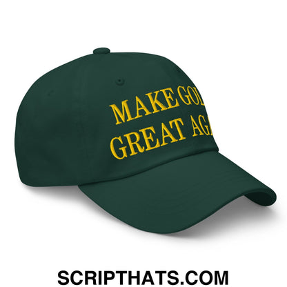 Make Golf Great Again Green Yellow Embroidered Unstructured Dad Hat