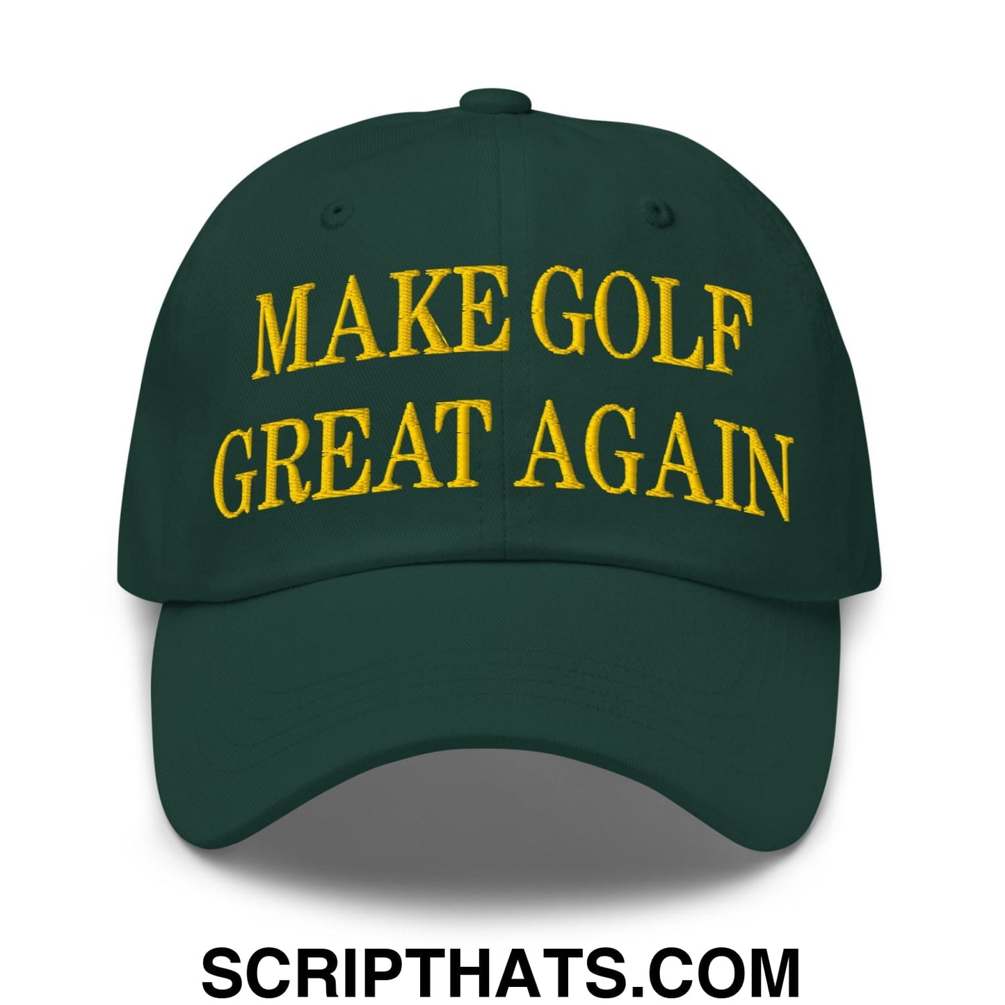 Make Golf Great Again Green Yellow Embroidered Unstructured Dad Hat