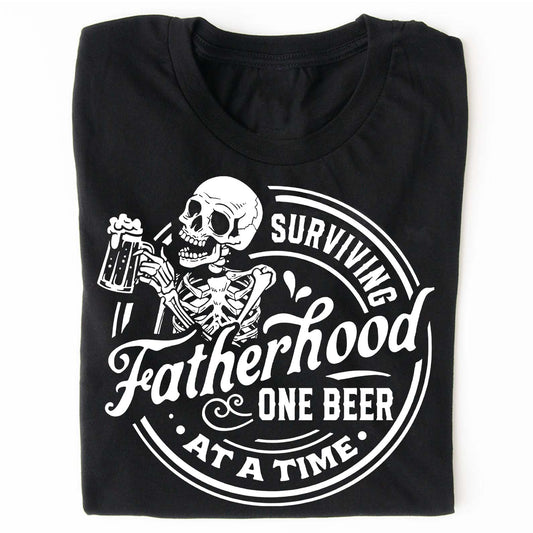 Funny Fatherhood Shirt | Surviving Fatherhood One Beer At A Time T-Shirt | Father’s Day Gift For Dad Or Husband 682257