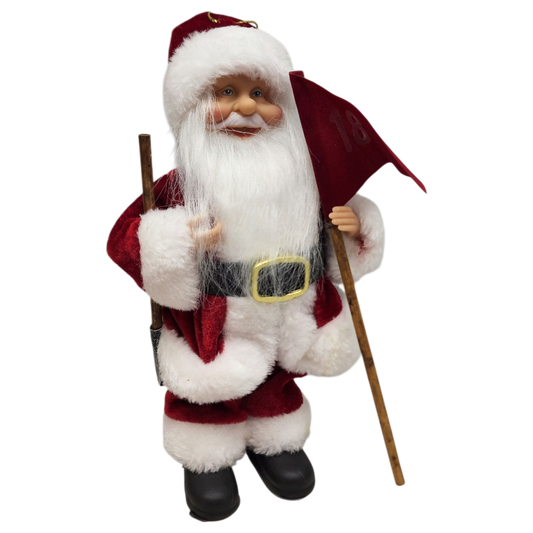 Golfing Santa Figurine Ornament - 9 inches