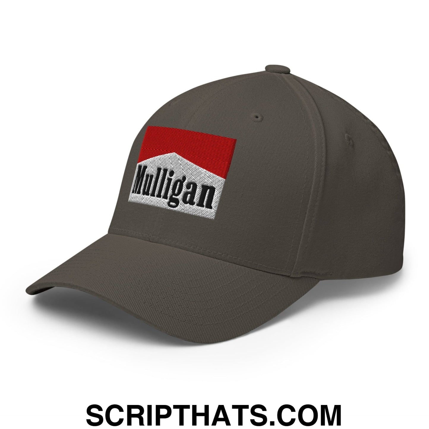 Mulligan Cigarette Red Embroidered Stretch Fit Golf Hat