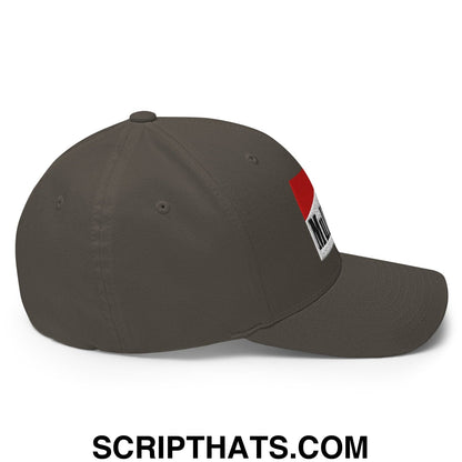 Mulligan Cigarette Red Embroidered Stretch Fit Golf Hat