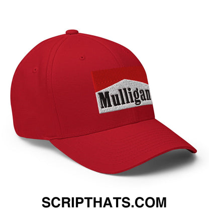 Mulligan Cigarette Red Embroidered Stretch Fit Golf Hat