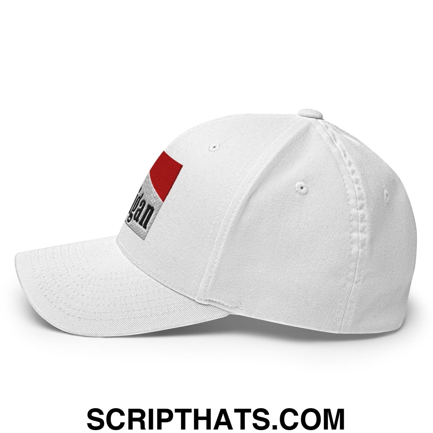 Mulligan Cigarette Red Embroidered Stretch Fit Golf Hat