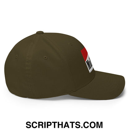 Mulligan Cigarette Red Embroidered Stretch Fit Golf Hat