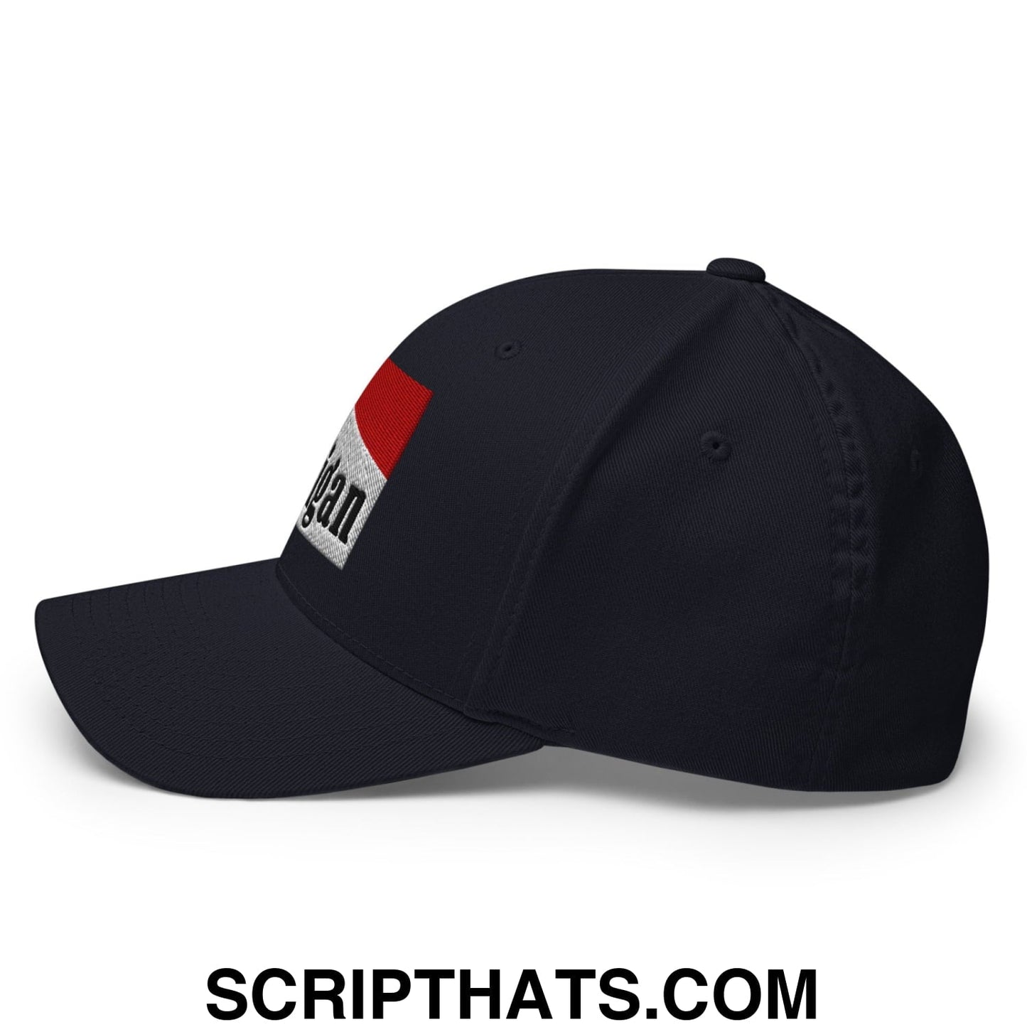 Mulligan Cigarette Red Embroidered Stretch Fit Golf Hat