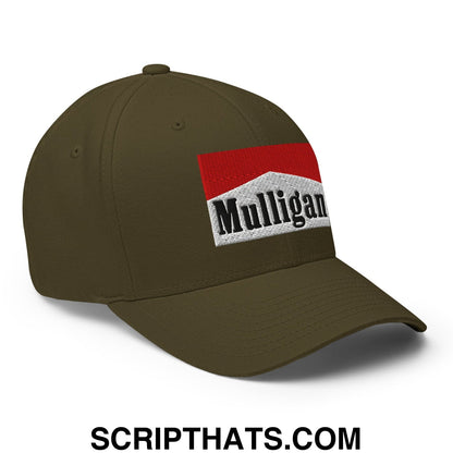 Mulligan Cigarette Red Embroidered Stretch Fit Golf Hat