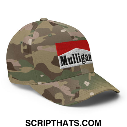 Mulligan Cigarette Red Embroidered Stretch Fit Golf Hat
