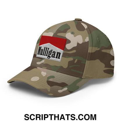 Mulligan Cigarette Red Embroidered Stretch Fit Golf Hat
