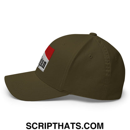 Mulligan Cigarette Red Embroidered Stretch Fit Golf Hat