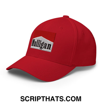 Mulligan Cigarette Red Embroidered Stretch Fit Golf Hat