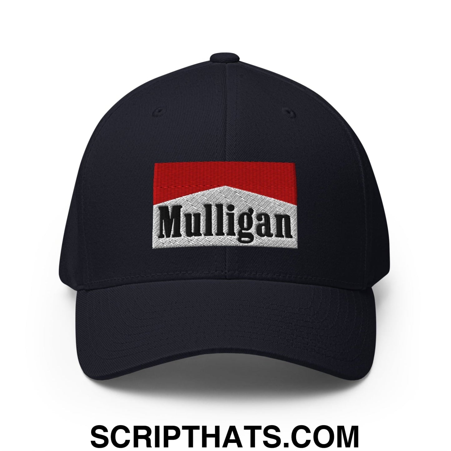 Mulligan Cigarette Red Embroidered Stretch Fit Golf Hat