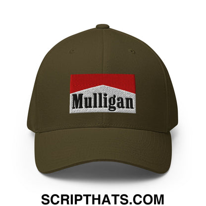 Mulligan Cigarette Red Embroidered Stretch Fit Golf Hat