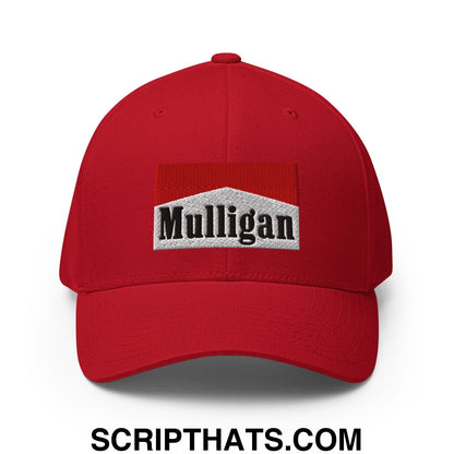 Mulligan Cigarette Red Embroidered Stretch Fit Golf Hat