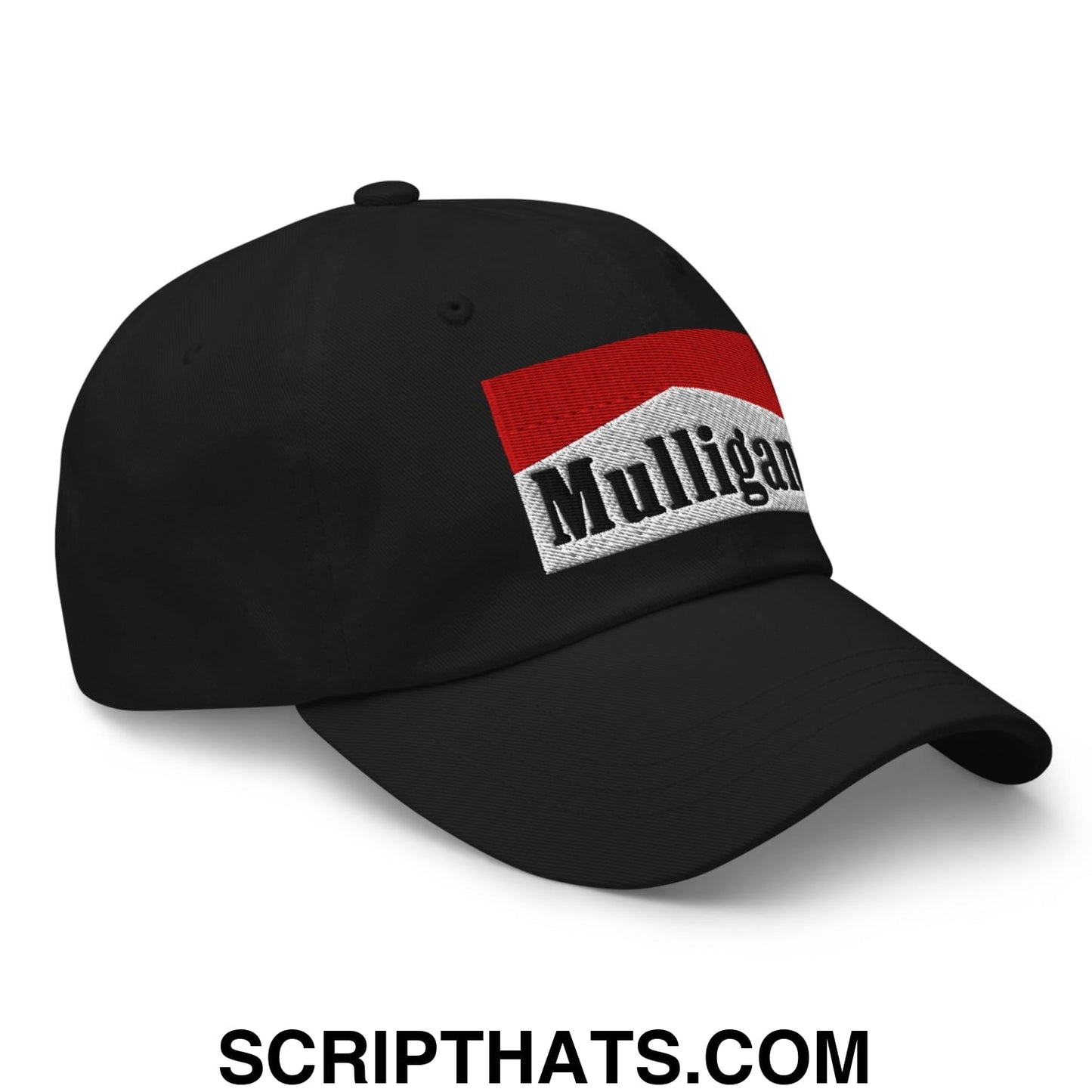 Mulligan Cigarette Red Embroidered Unstructured Golf Dad Hat