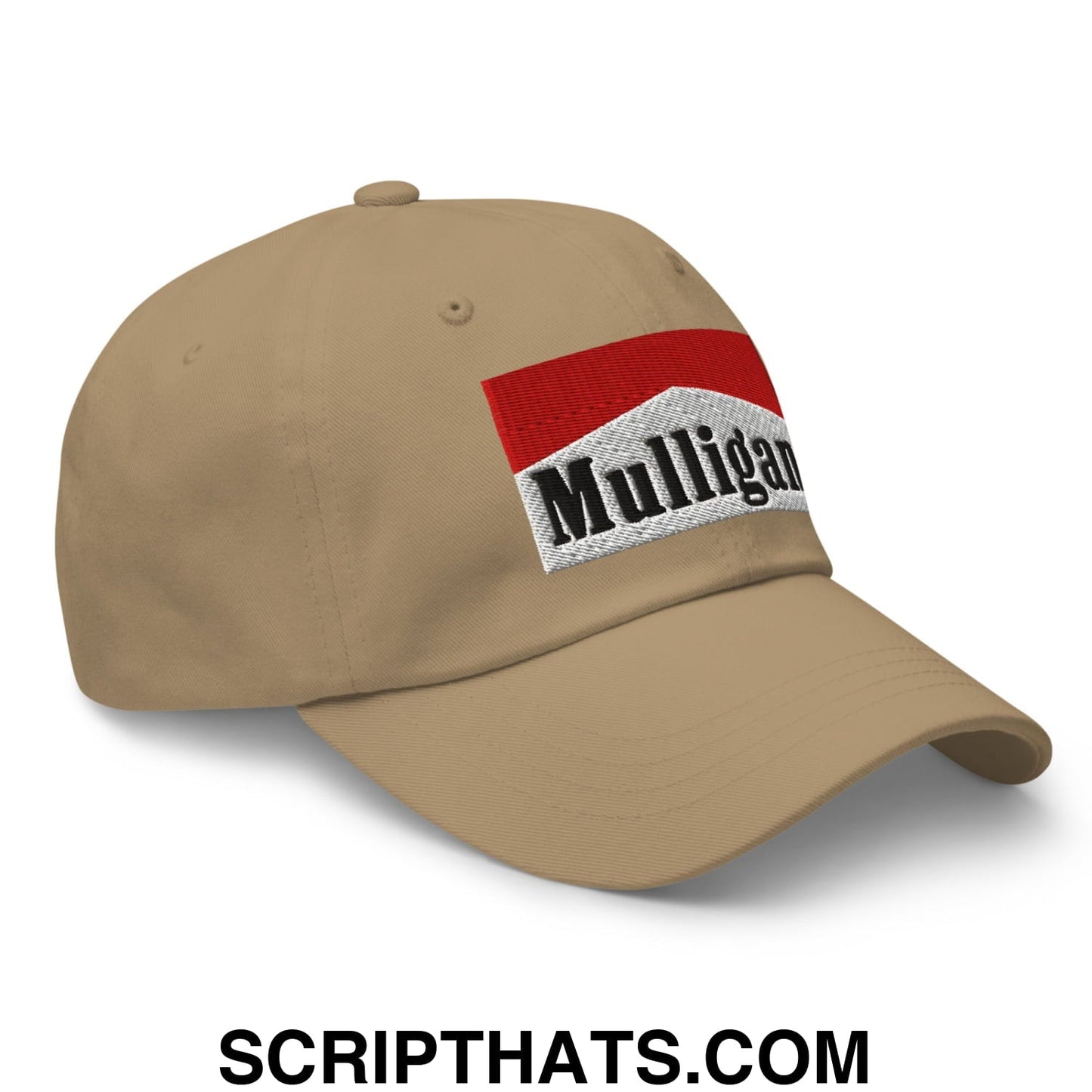 Mulligan Cigarette Red Embroidered Unstructured Golf Dad Hat