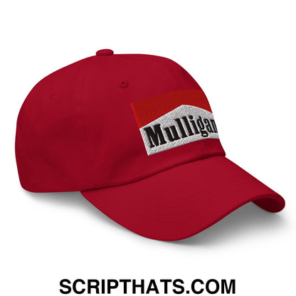 Mulligan Cigarette Red Embroidered Unstructured Golf Dad Hat