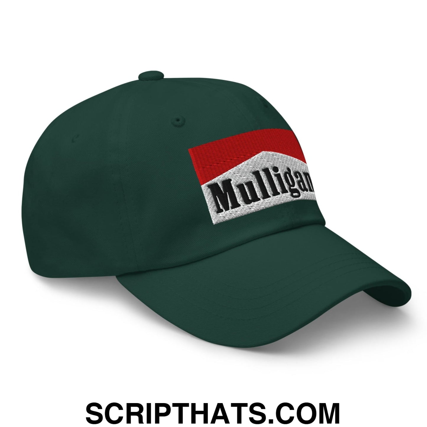 Mulligan Cigarette Red Embroidered Unstructured Golf Dad Hat