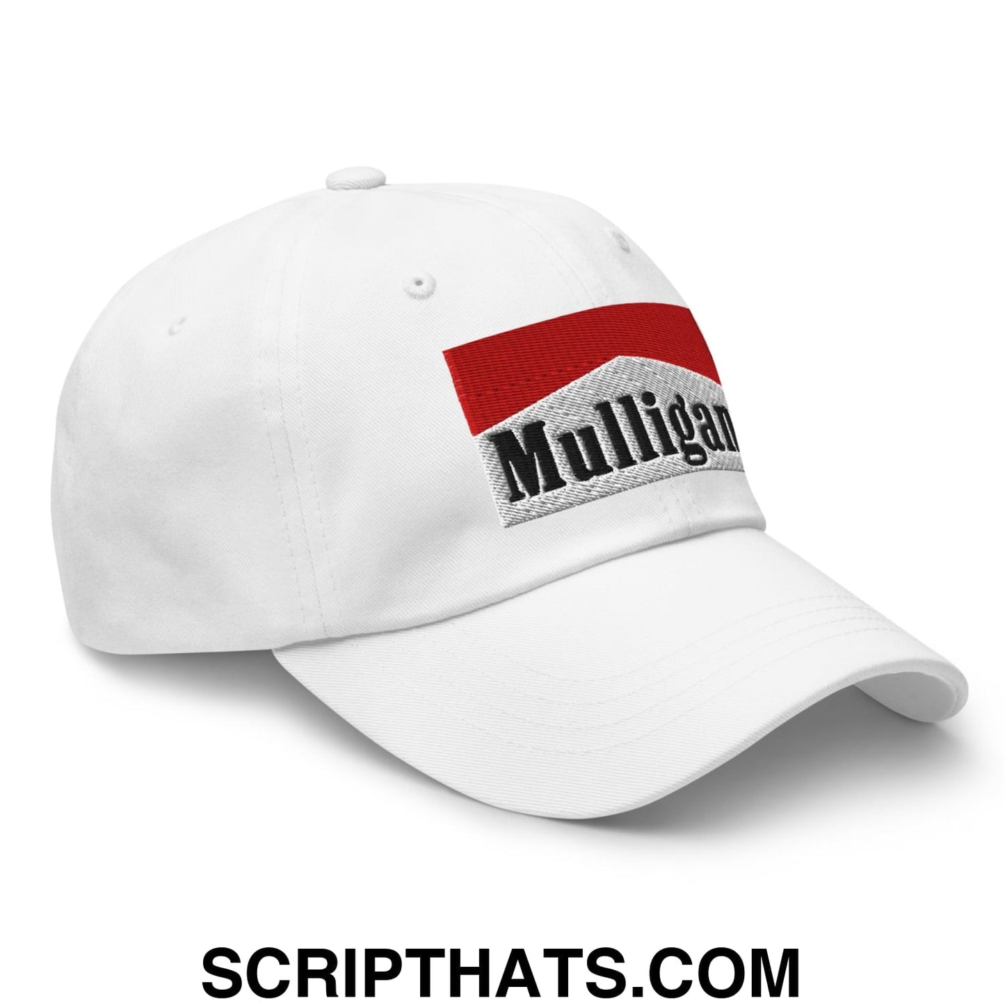 Mulligan Cigarette Red Embroidered Unstructured Golf Dad Hat