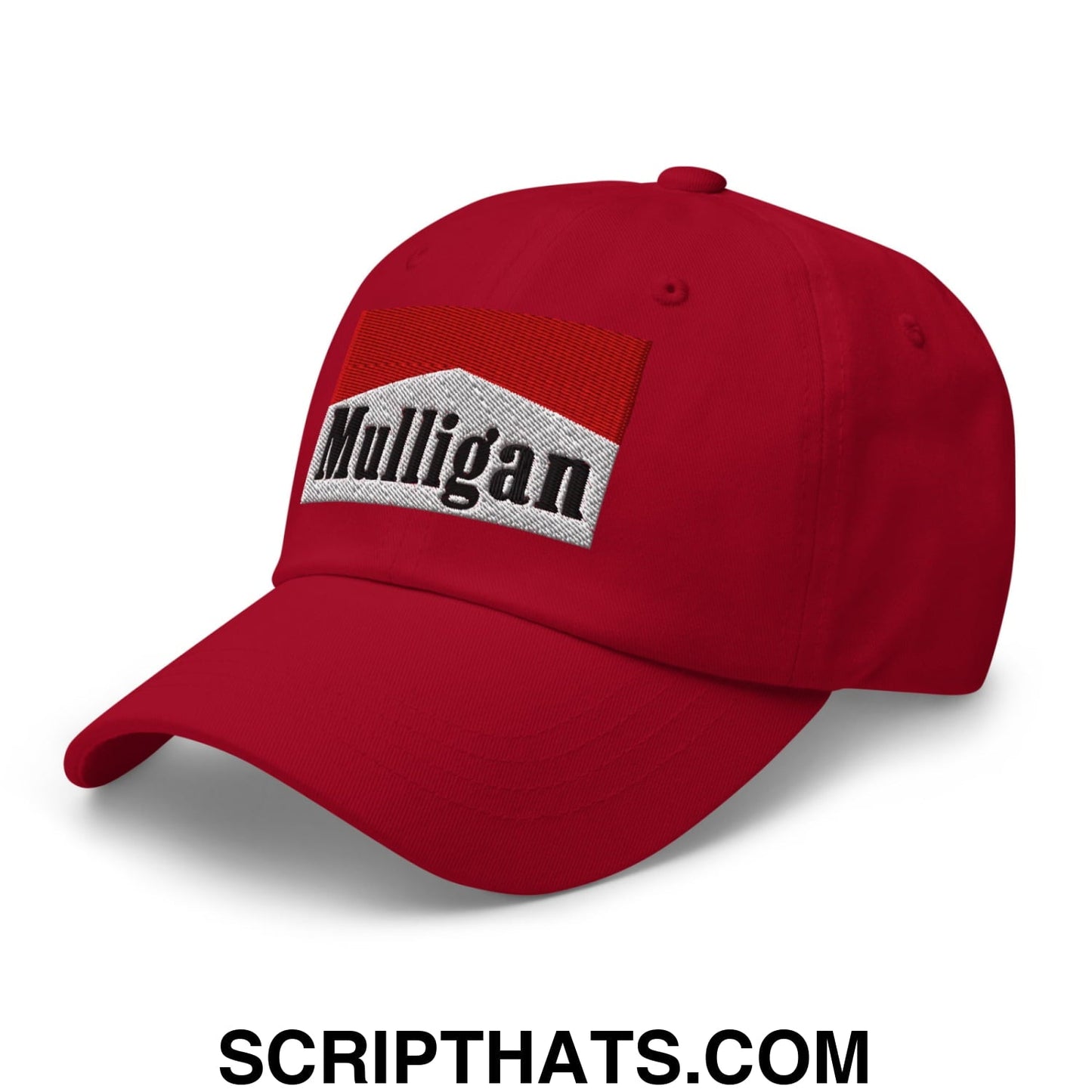 Mulligan Cigarette Red Embroidered Unstructured Golf Dad Hat
